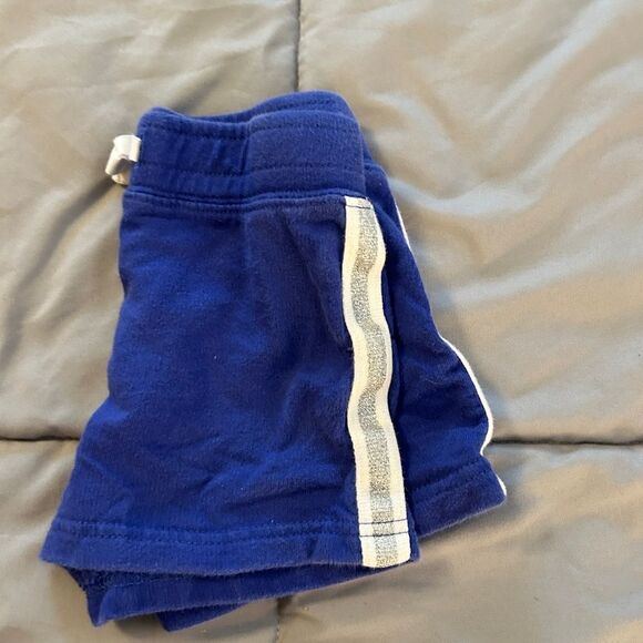 Size 4 girls blue cotton shorts with stripe - Picture 3 of 4